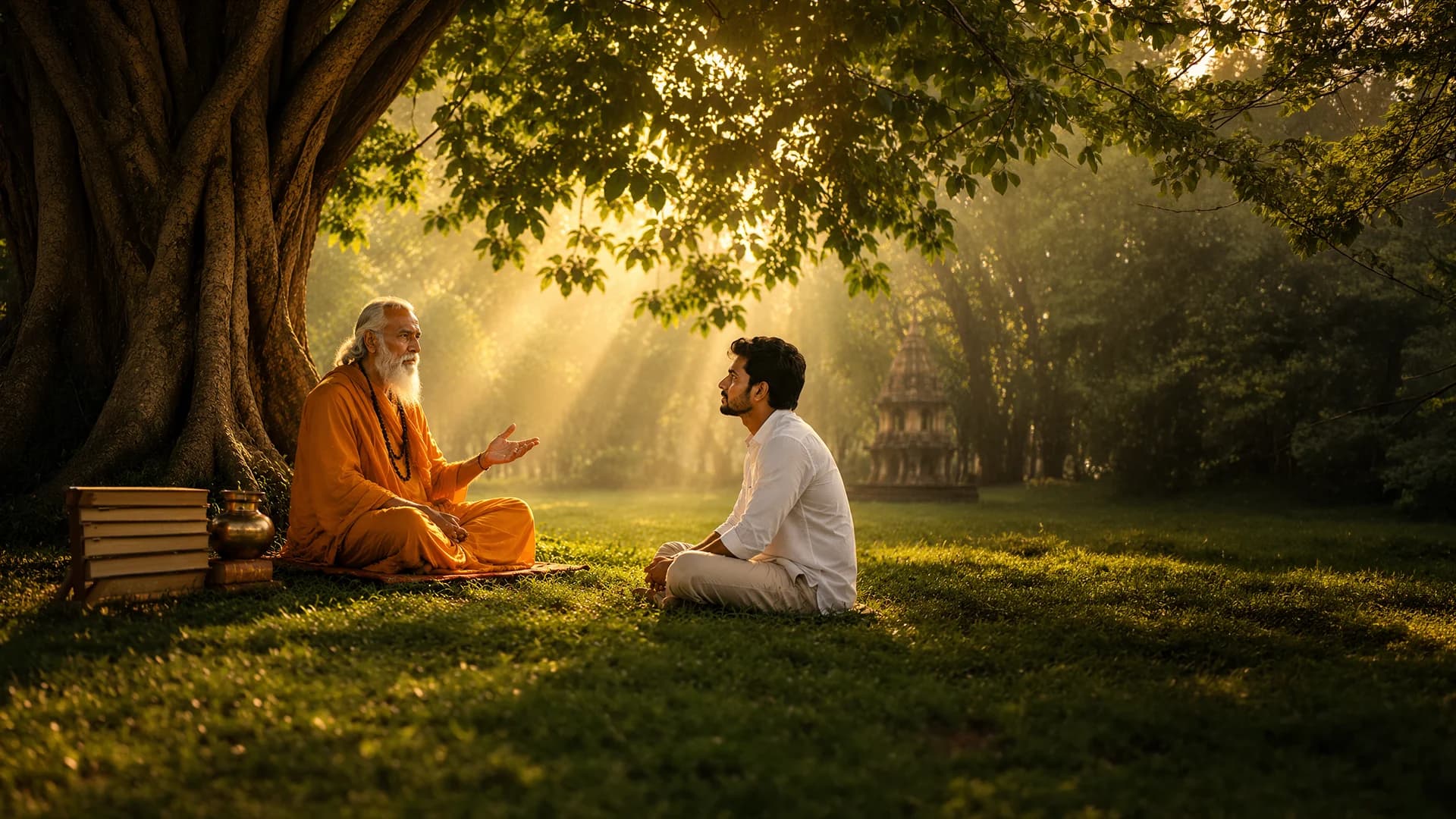 Mission: Guru and disciple learning under a tree